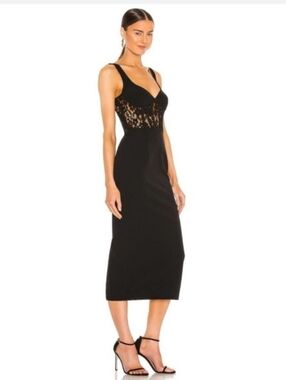 NWT Bardot Black Corset Lace Panel Dress